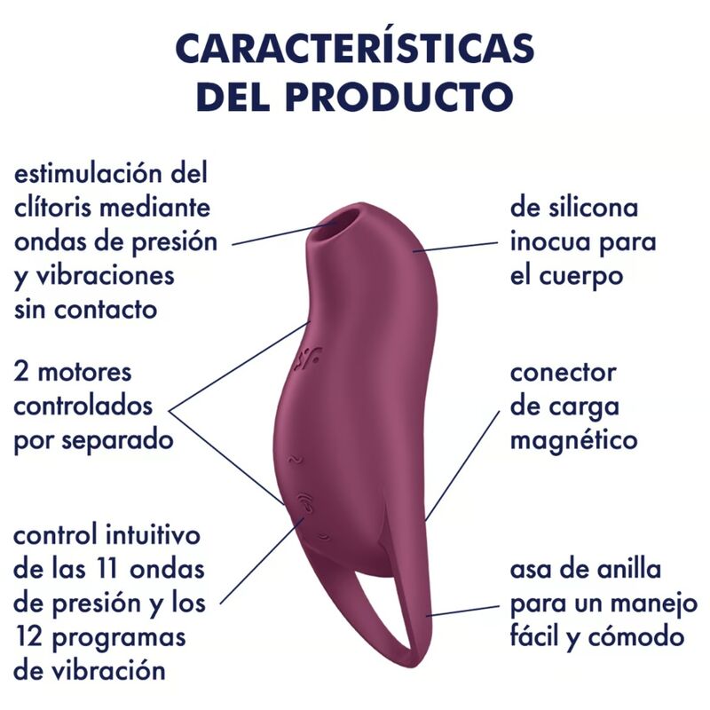 SATISFYER - POCKET PRO 1 CLITORIS STIMULATOR GARNET - Amore24