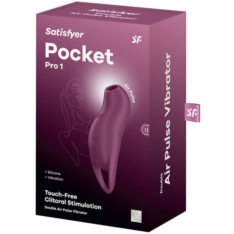 SATISFYER - POCKET PRO 1 CLITORIS STIMULATOR GARNET - Amore24