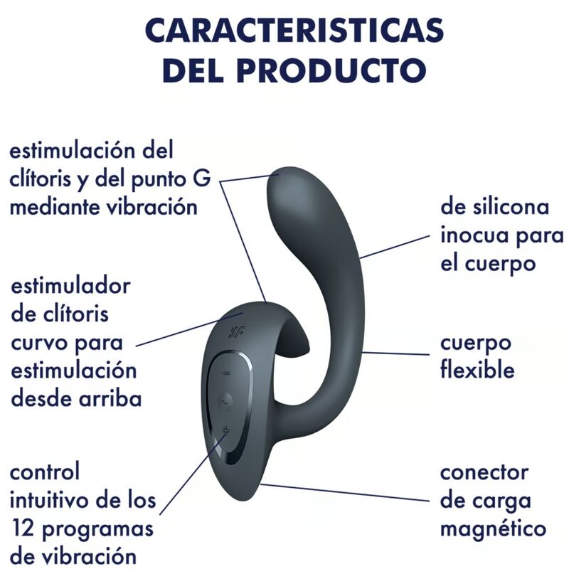SATISFYER - G FOR GODDESS 1 RABBIT VIBRATOR DARK GRAY - Amore24