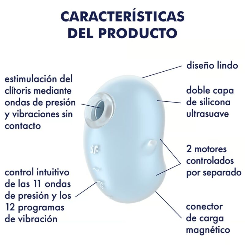 SATISFYER - CUTIE GHOST LAY-ON VIBRATOR LIGHT BLUE - Amore24