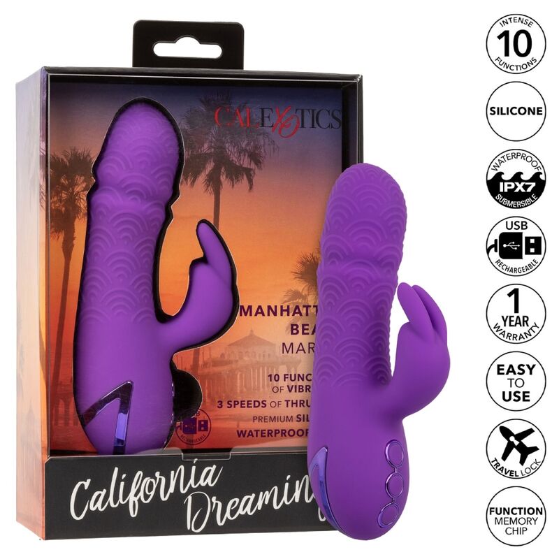 CALEXOTICS - MANHATTAN BEACH MARVEL VIBRATOR RABBIT PURPLE BY CALIFORNIA DREAMING - Amore24