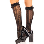 LEG AVENUE - KNEE - HIGH SOCKS WITH RUFFLES WHITE - Amore24