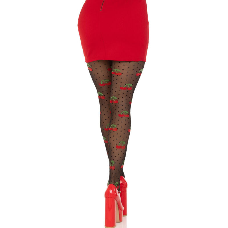 LEG AVENUE - BLACK CHERRY MOLES STOCKINGS - Amore24