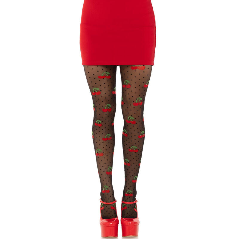 LEG AVENUE - BLACK CHERRY MOLES STOCKINGS - Amore24