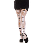 LEG AVENUE - STOCKINGS WITH OPENINGS HEART & BOWS WHITE - Amore24