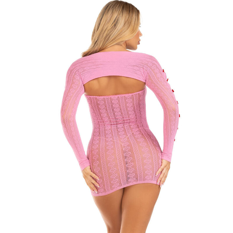 LEG AVENUE - DRESS HEART & BOWS PINK ONE SIZE - Amore24