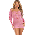 LEG AVENUE - DRESS HEART & BOWS PINK ONE SIZE - Amore24