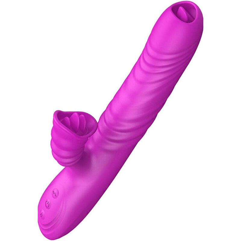 ARMONY - ANGELIA MULTIFUNCTION VIBRATOR DOUBLE TONGUE VIOLET HEAT EFFECT - Amore24