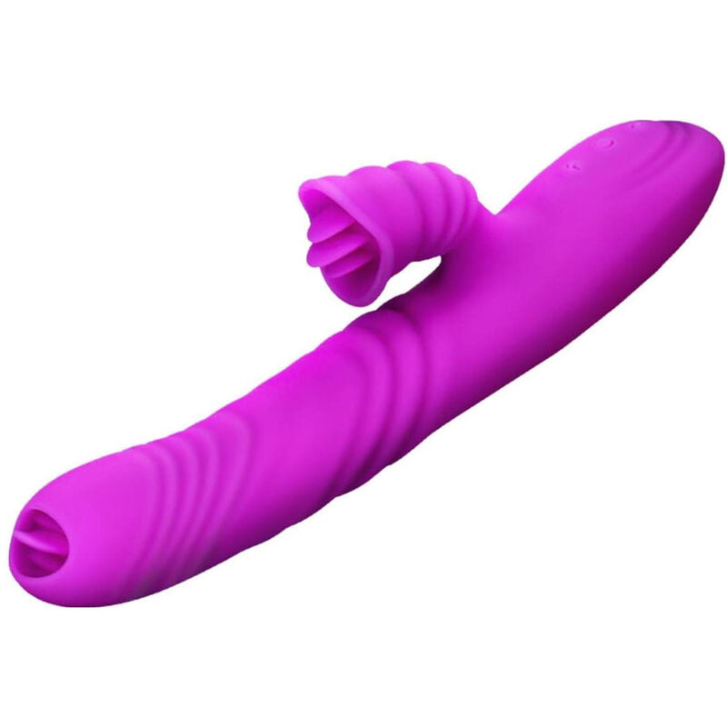 ARMONY - ANGELIA MULTIFUNCTION VIBRATOR DOUBLE TONGUE VIOLET HEAT EFFECT - Amore24