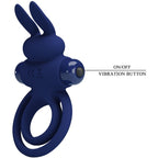PRETTY LOVE - DAREY DOUBLE VIBRATING RING RABBIT BLUE - Amore24