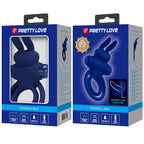 PRETTY LOVE - DAREY DOUBLE VIBRATING RING RABBIT BLUE - Amore24