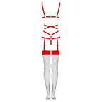 LIVCO CORSETTI FASHION - THIARA LC 20213 SET BODY + STOCKINGS RED L/XL - Amore24