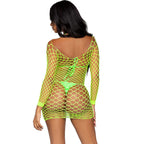 LEG AVENUE - LONG SLEEVE NET DRESS GREEN ONE SIZE - Amore24
