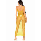 LEG AVENUE - LONG NET DRESS YELLOW ONE SIZE - Amore24