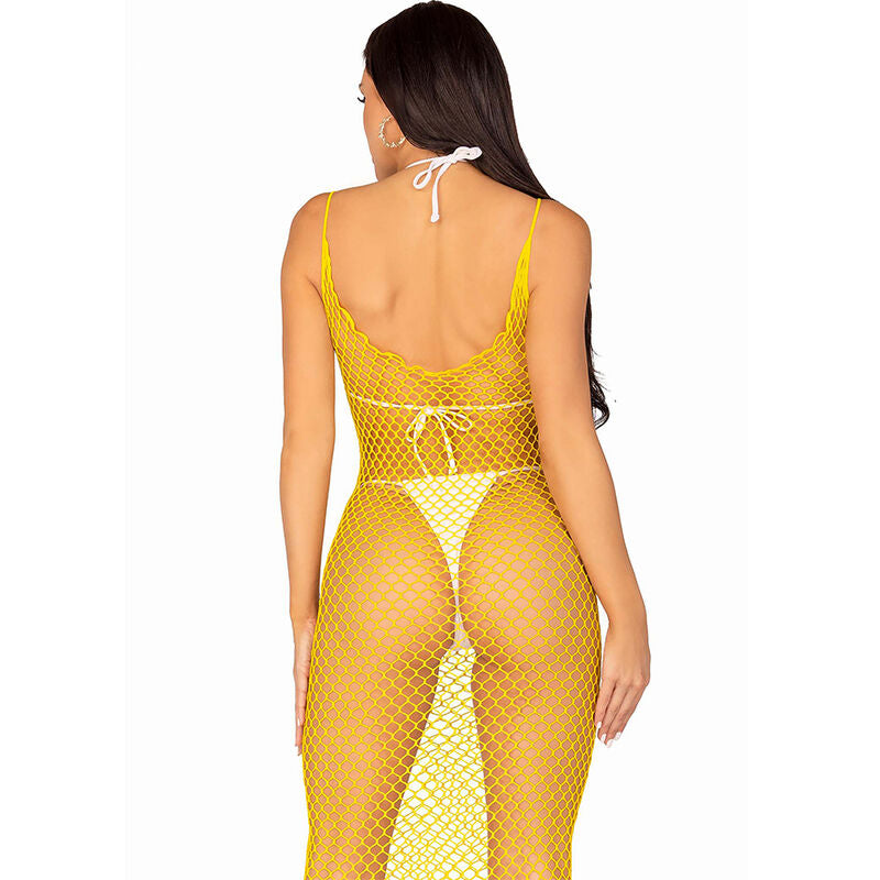 LEG AVENUE - LONG NET DRESS YELLOW ONE SIZE - Amore24