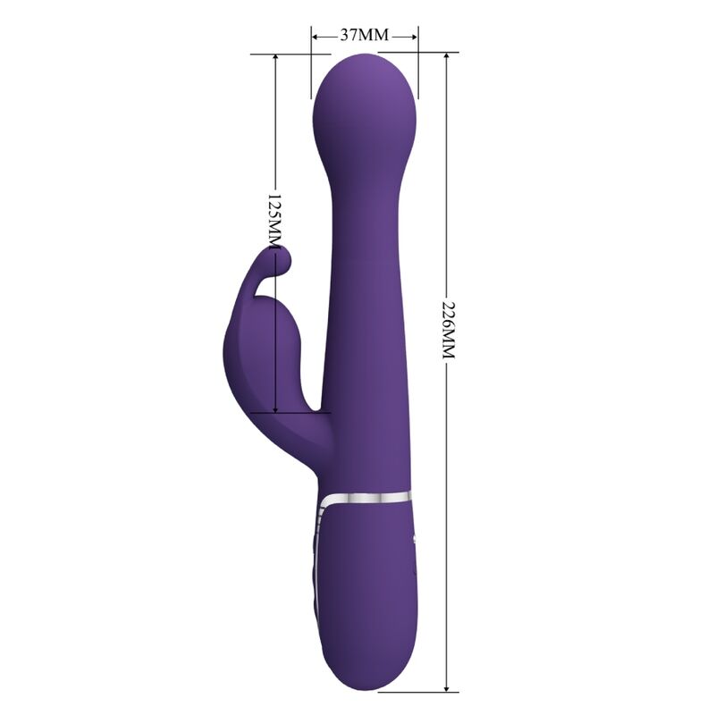 PRETTY LOVE - DEJON RABBIT VIBRATOR 3 IN 1 MULTIFUNCTION PURPLE - Amore24