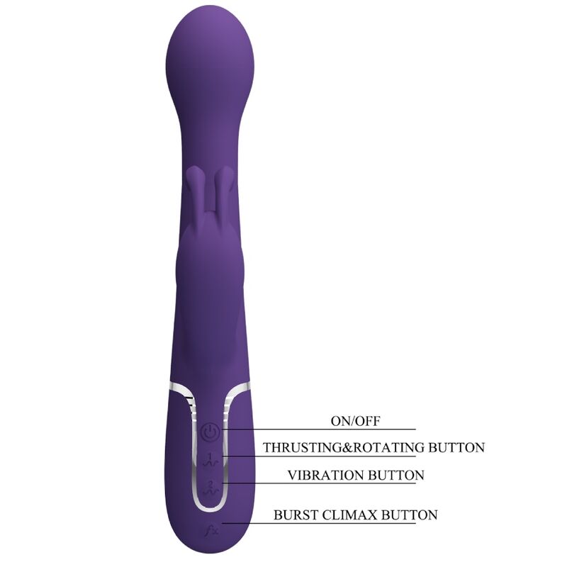 PRETTY LOVE - DEJON RABBIT VIBRATOR 3 IN 1 MULTIFUNCTION PURPLE - Amore24