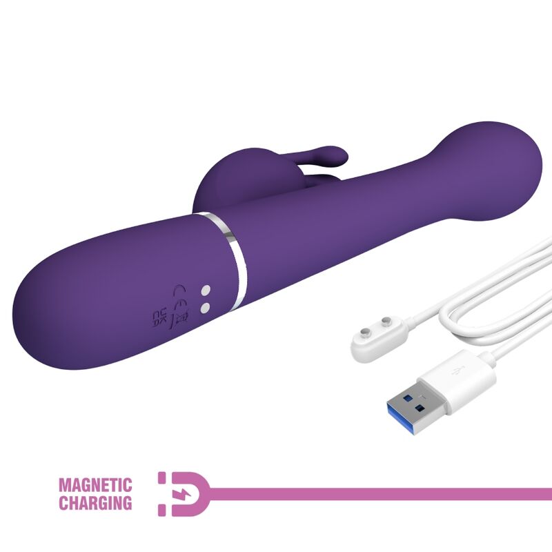PRETTY LOVE - DEJON RABBIT VIBRATOR 3 IN 1 MULTIFUNCTION PURPLE - Amore24