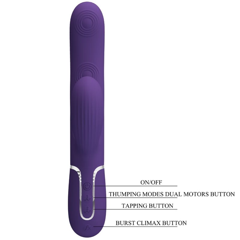 PRETTY LOVE - PERLITA G-SPOT VIBRATOR 3 IN 1 MULTIFUNCTION PURPLE - Amore24