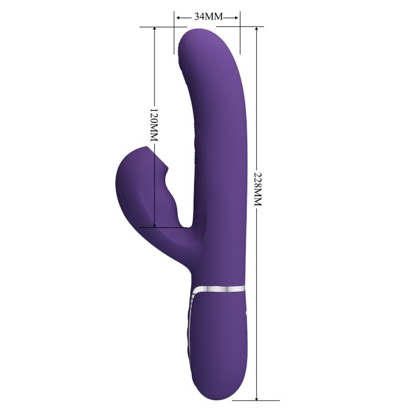PRETTY LOVE - PERLITA G-SPOT VIBRATOR 3 IN 1 MULTIFUNCTION PURPLE - Amore24
