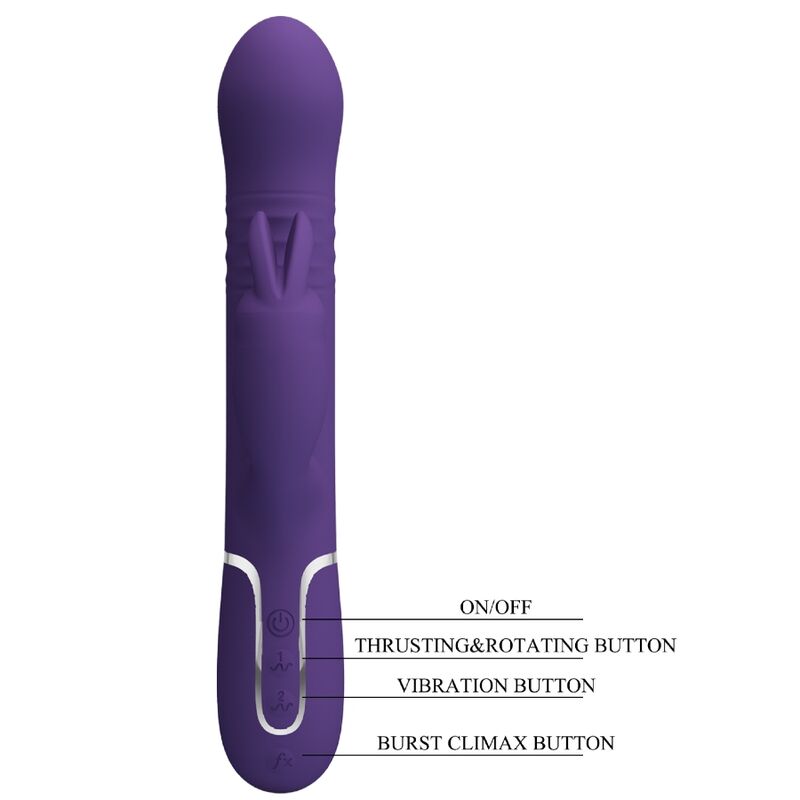 PRETTY LOVE - COALE RABBIT VIBRATOR 4 IN 1 PURPLE - Amore24