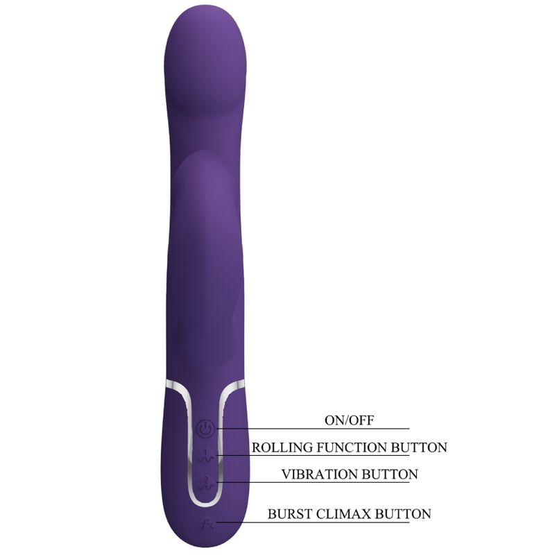 PRETTY LOVE - ZALIN RABBIT VIBRATOR PEARLS 4 IN 1 PURPLE - Amore24