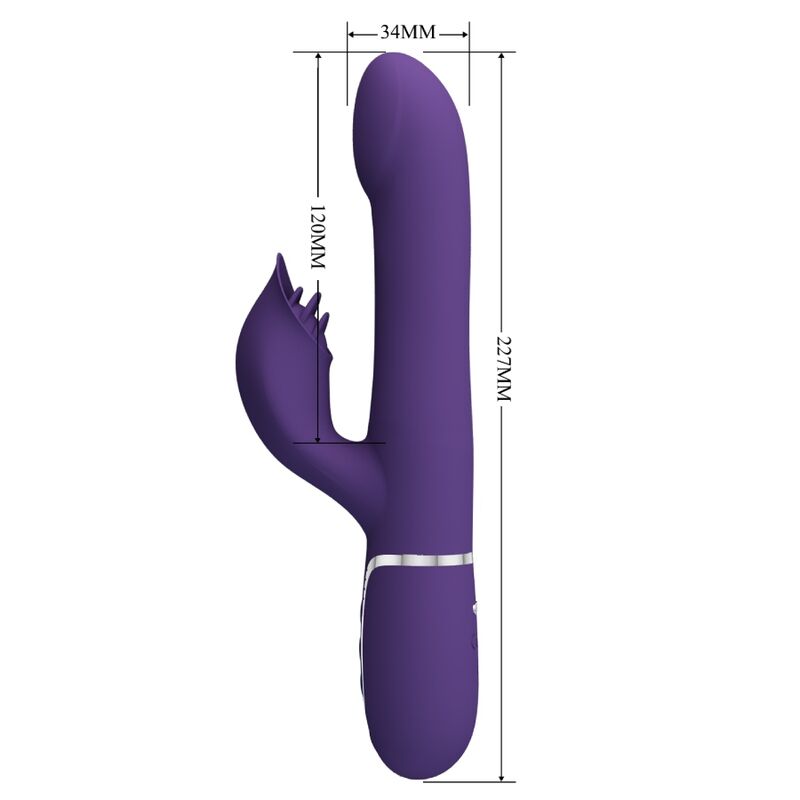 PRETTY LOVE - ZALIN RABBIT VIBRATOR PEARLS 4 IN 1 PURPLE - Amore24