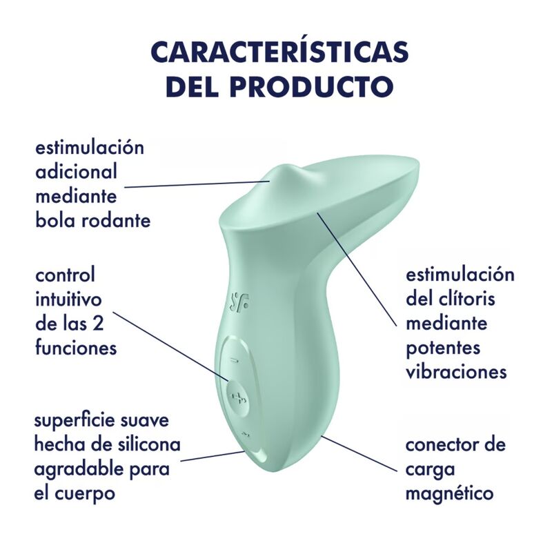 SATISFYER - EXCITERRR LAY-ON CLITORIS MINT VIBRATOR - Amore24