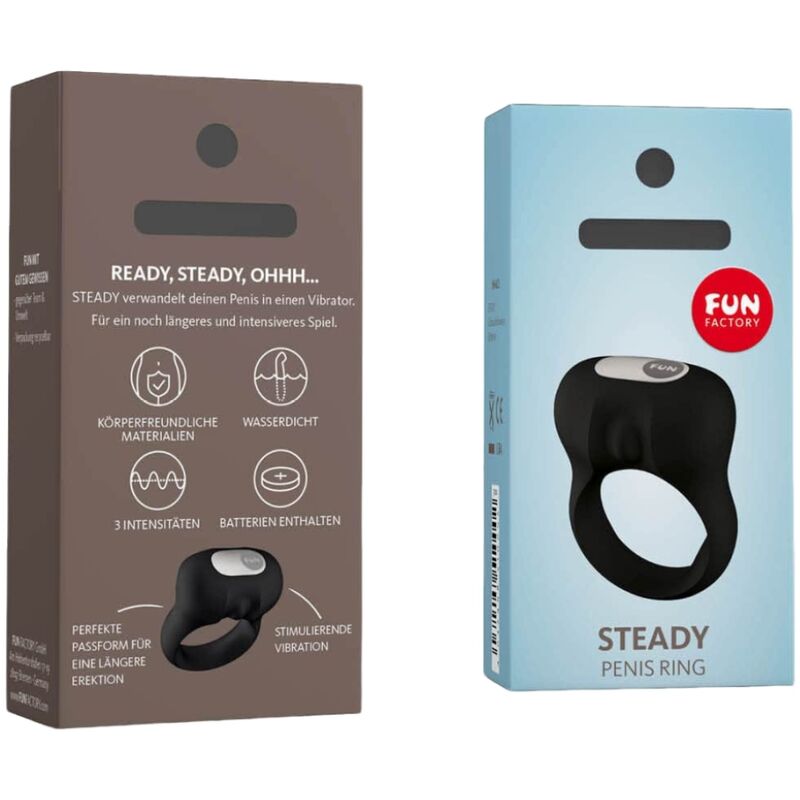 FUN FACTORY - STEADY VIBRATION COCK RING BLACK - Amore24