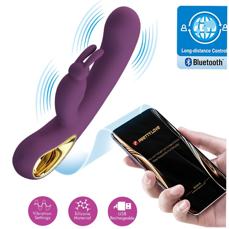 PRETTY LOVE - LIAM RABBIT VIBRATOR & G SPOT STIMULATOR PURPLE - Amore24