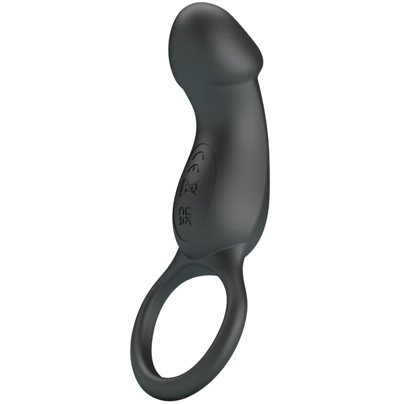 PRETTY LOVE - TRAE VIBRATING BLACK RING WITH STIMULATOR - Amore24
