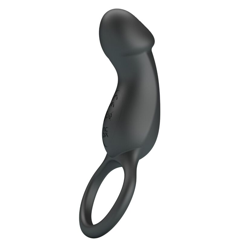 PRETTY LOVE - TRAE VIBRATING BLACK RING WITH STIMULATOR - Amore24