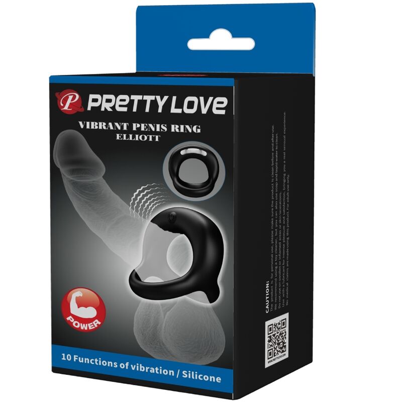 PRETTY LOVE - ELLIOTT  BLACK VIBRATOR RING - Amore24