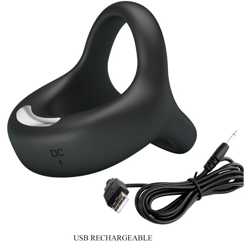 PRETTY LOVE - ELLIOTT  BLACK VIBRATOR RING - Amore24