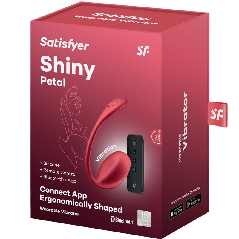 SATISFYER - SHINY PETAL G POINT REMOTE CONTROL STIMULATOR RED FREE APP - Amore24