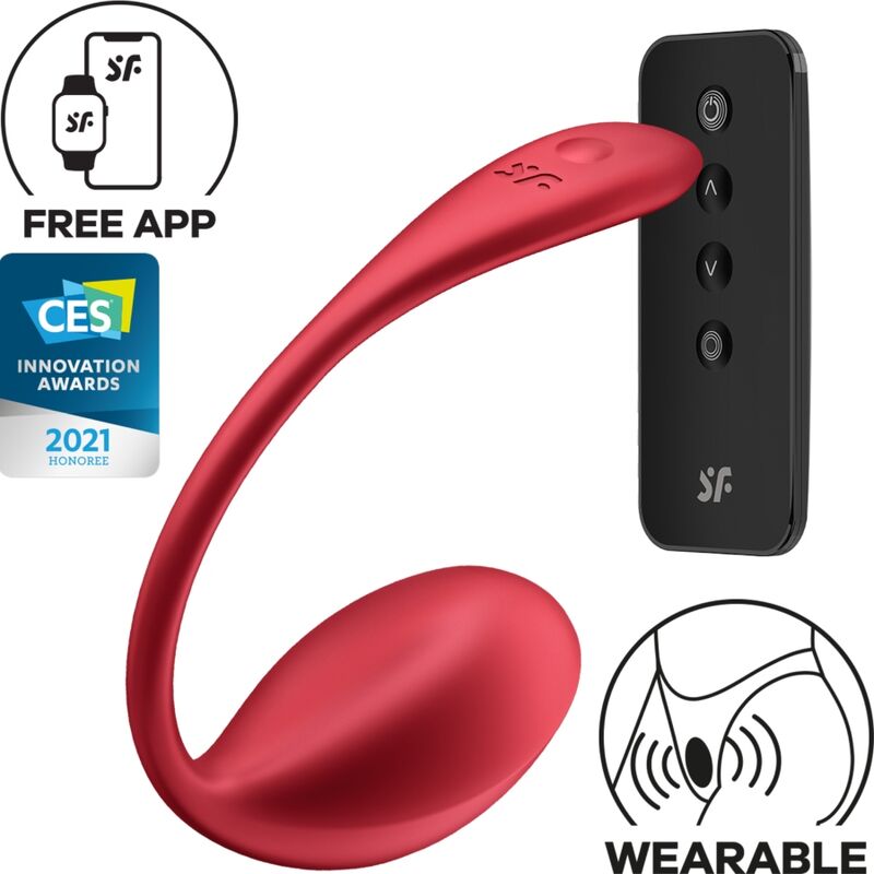 SATISFYER - SHINY PETAL G POINT REMOTE CONTROL STIMULATOR RED FREE APP - Amore24
