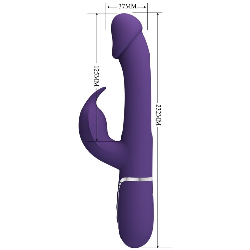 PRETTY LOVE - KAMPAS RABBIT 3 IN 1 MULTIFUNCTION VIBRATOR WITH TONGUE VIOLET - Amore24