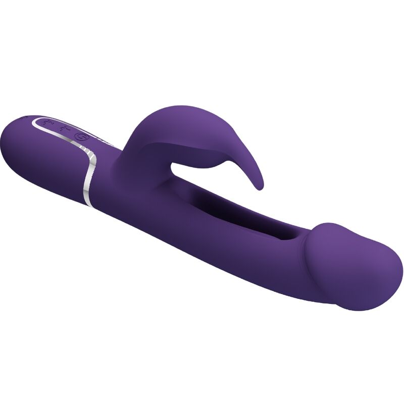 PRETTY LOVE - KAMPAS RABBIT 3 IN 1 MULTIFUNCTION VIBRATOR WITH TONGUE VIOLET - Amore24