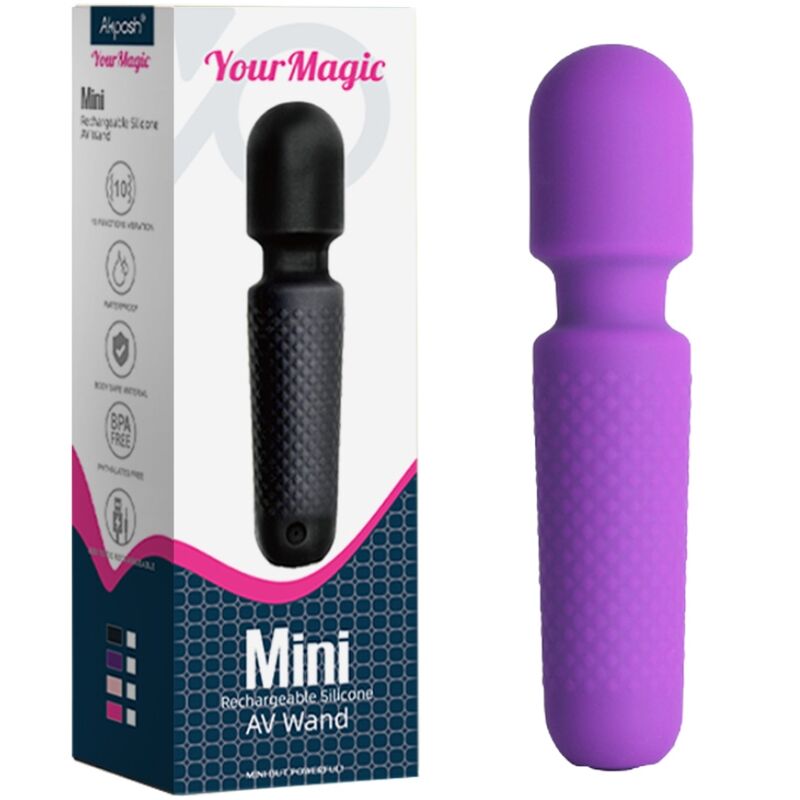 ARMONY - YOUR MAGIC MASSAGER & VIBRATOR RECHARGEABLE 10 VIBRATIONS WAND DOTS PURPLE - Amore24