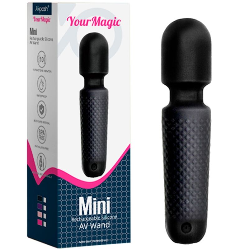 ARMONY - YOUR MAGIC MASSAGER & VIBRATOR RECHARGEABLE 10 VIBRATIONS WAND DOTS BLACK - Amore24