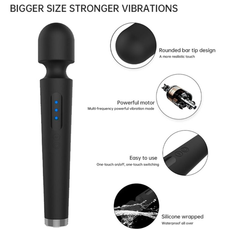 ARMONY - X POWER LARGE MASSAGER & VIBRATOR 7 VIBRATIONS BLACK - Amore24