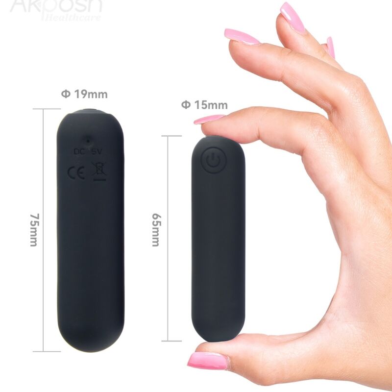 ARMONY -SPLASH HEHE VIBRATOR BULLET SILICONE 10 VIBRATIONS 65 X 15 CM BLACK - Amore24