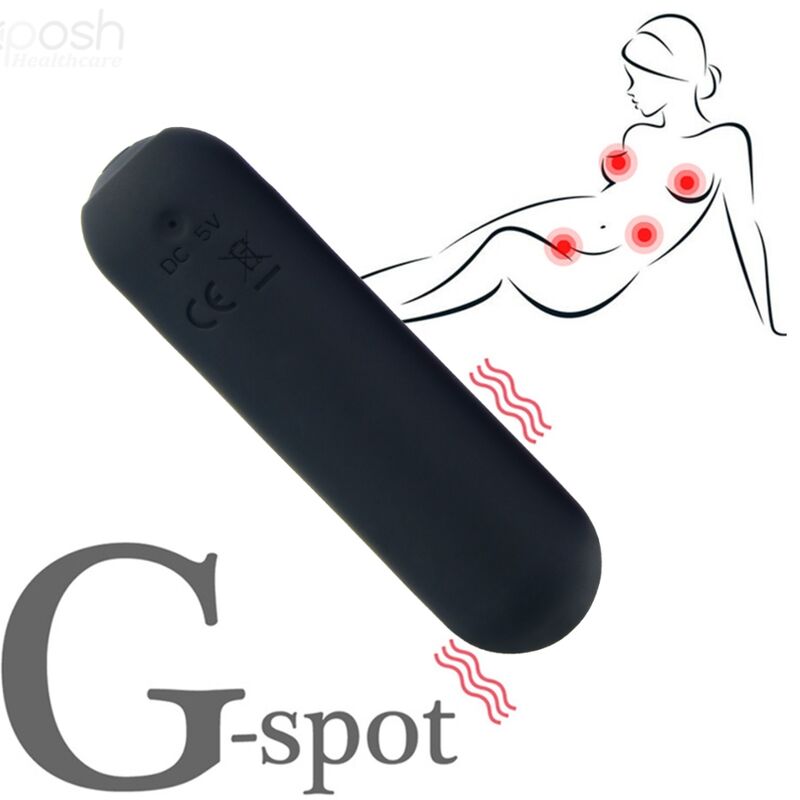 ARMONY - SPLASH HAHA VIBRATOR BULLET SILICONE 10 VIBRATIONS 75 X 19 CM BLACK - Amore24