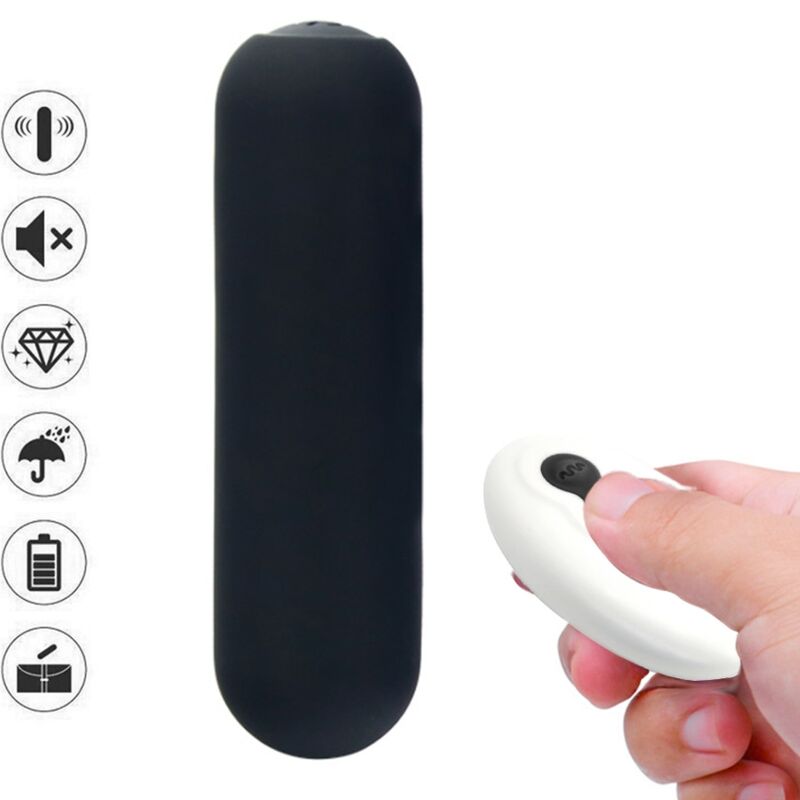 ARMONY - SPLASH JOIE VIBRATOR BULLET SILICONE REMOTE CONTROL 10 VIBRATIONS 75 X 19 CM BLACK - Amore24