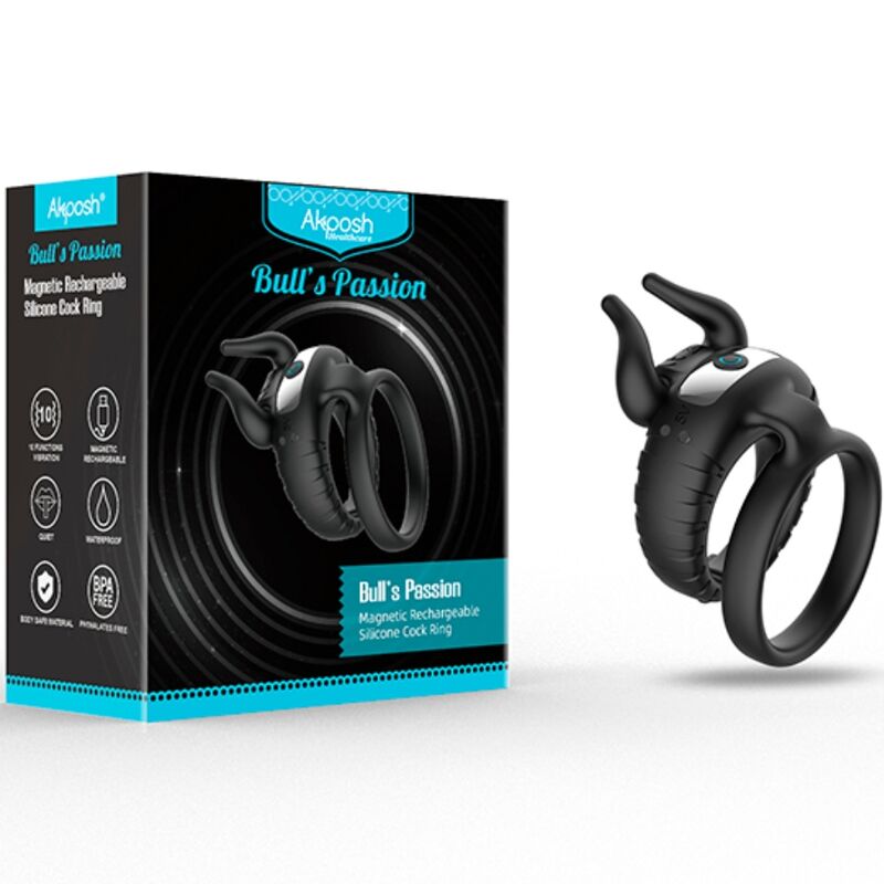 ARMONY - BULL'S PASION RING VIBRATOR 10 SPEEDS BLACK - Amore24