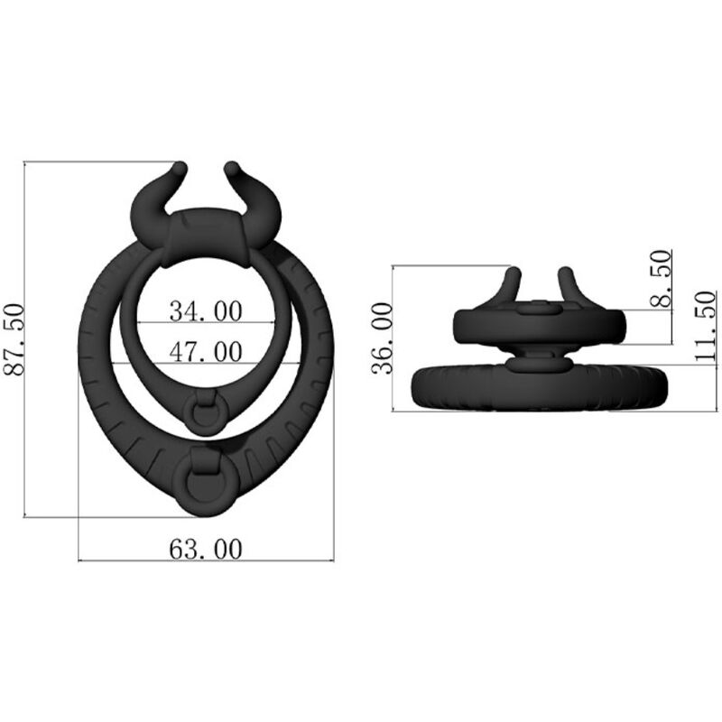 ARMONY - BULL'S PASION RING BLACK - Amore24
