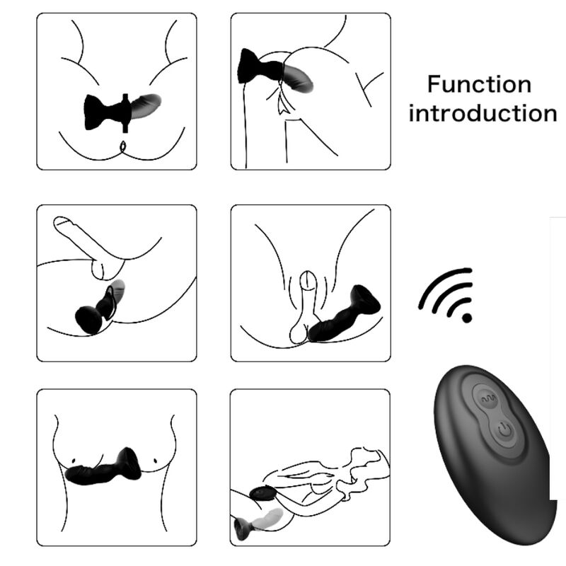 ARMONY - EXTREME A BLOOM ROSE VIBRATOR & ANAL PLUG REMOTE CONTROL BLACK - Amore24