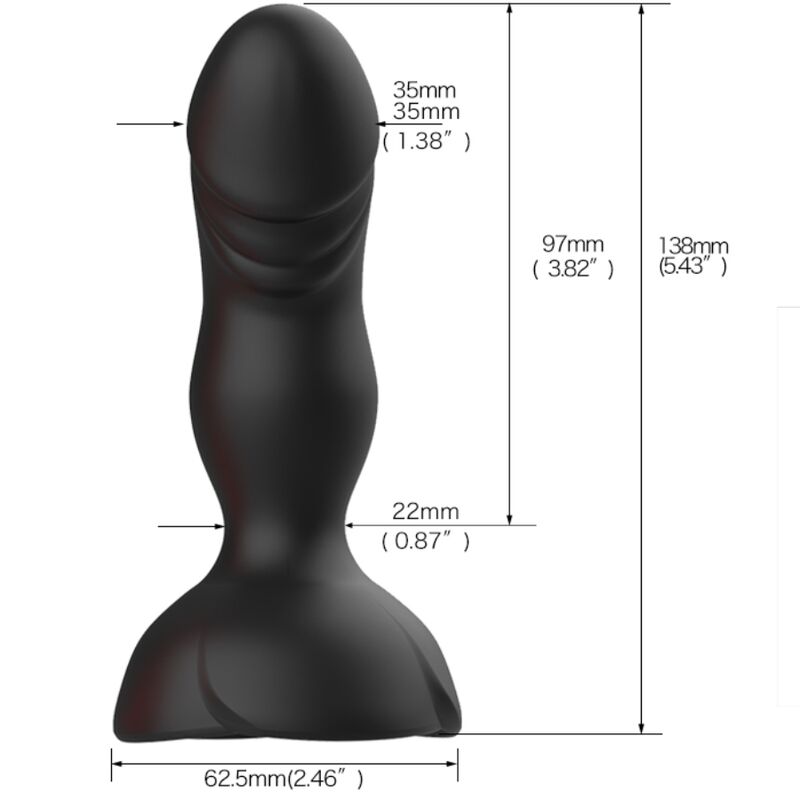 ARMONY - EXTREME A BLOOM ROSE VIBRATOR & ANAL PLUG REMOTE CONTROL BLACK - Amore24