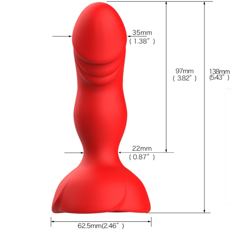 ARMONY - EXTREME A BLOOM ROSE VIBRATOR & ANAL PLUG REMOTE CONTROL RED - Amore24