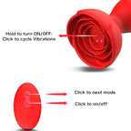 ARMONY - EXTREME A BLOOM ROSE VIBRATOR & ANAL PLUG REMOTE CONTROL RED - Amore24